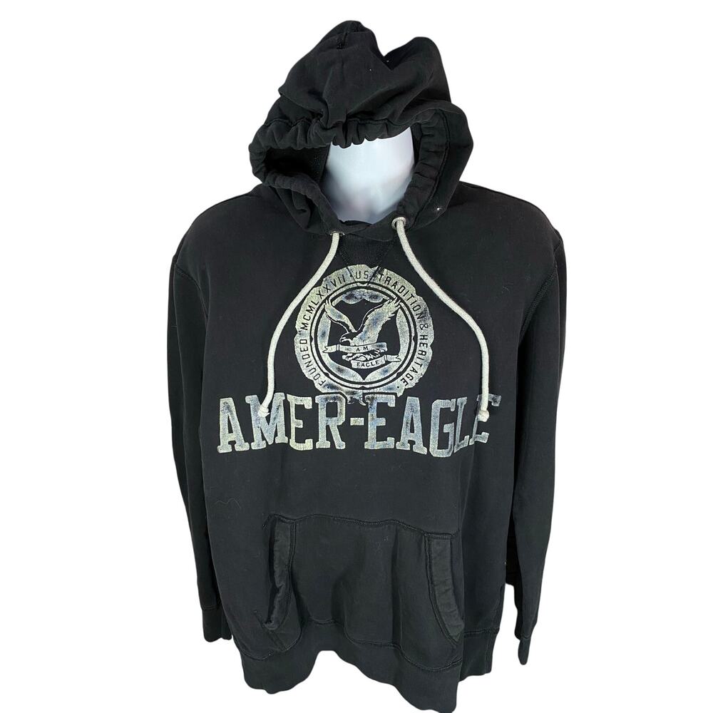 American Eagle Athletic Fit Pullover Hoodie – Men’s Large – Black – Long Sleeve